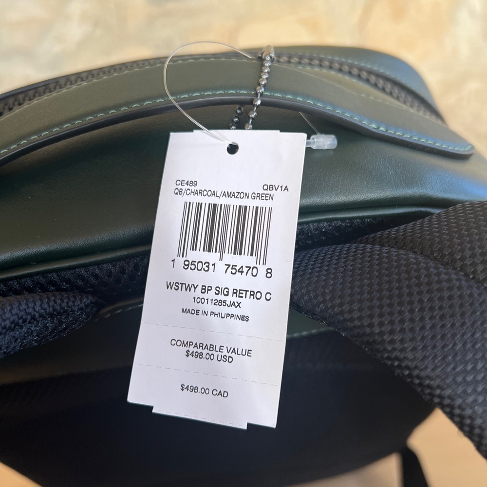Coach Westway Signature Coach backpack NWT Authentic Amazon green - Picture 9 of 10